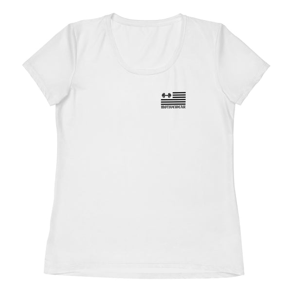 MOTIVEWEAR™ Women’s Athletic Performance Tee (Black Logo)